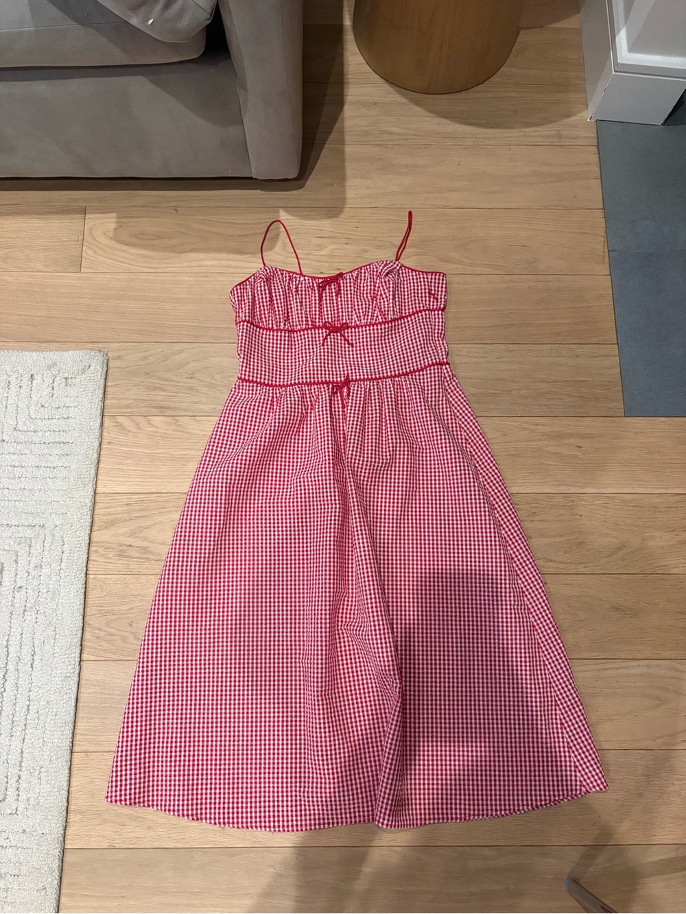 Doen The Belline Rouge La Magdalena Red Gingham Midi Dress